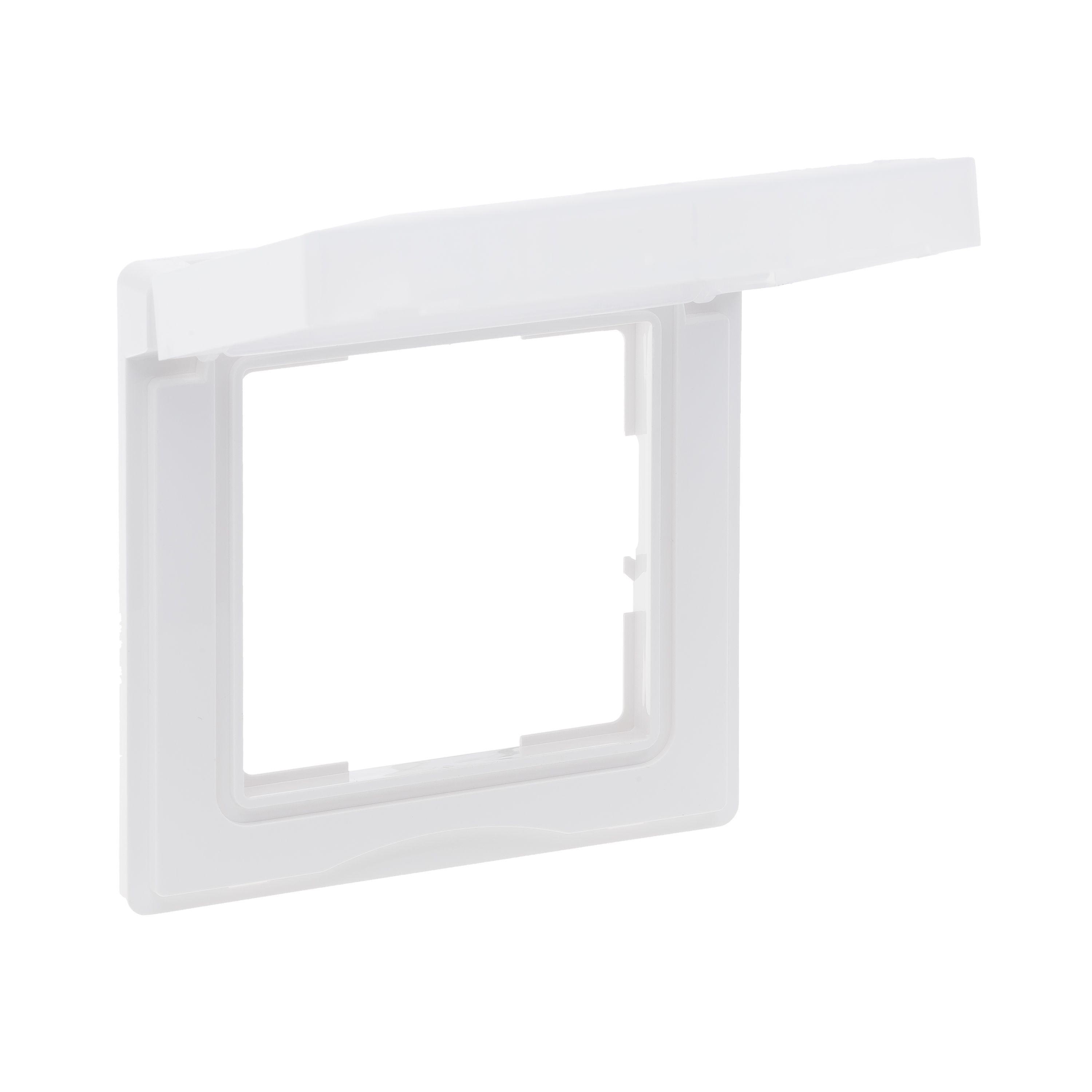 Legrand 765144 SEANO 1-fach Rahmen mit Klappdeckel für Standardeinsätze zur Erhöhung der Schutzart auf IP44, Ultraweiß