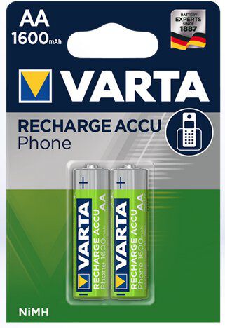 Varta ACCU Batterien Phone 58399 AA/Mignon Akku 1600mAh 2-Stück