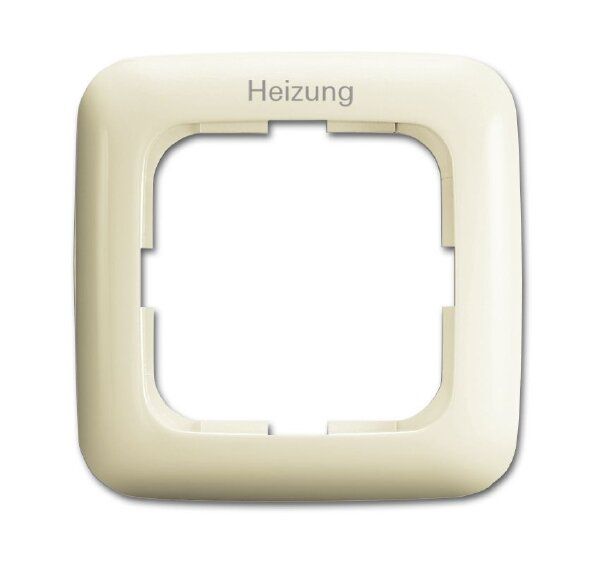 Busch-Jaeger 2511 JH-212 Abdeckrahmen 1-fach mit Aufdruck "Heizung", Duro 2000 SI, horizontal, weiß glänzend