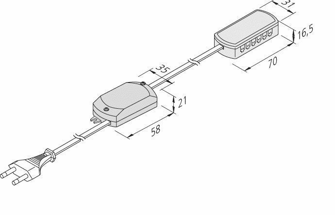 Hera 20604002301 LED-Trafo 24V/5W mit Eurostecker