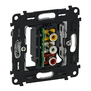 Legrand 753075 RCA-Anschlussdose SK, 3-fach