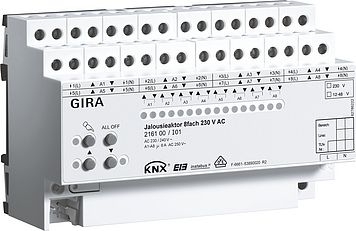 Gira 216100 Jalousieaktor 8-fach 230V AC/12-48V DC mit Handbetätigung