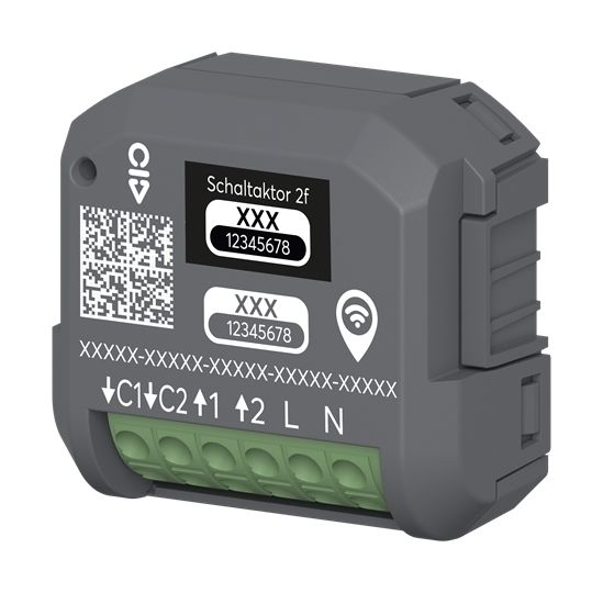 Busch-Jaeger 62821 U-WL Schaltaktor 2-fach, Unterputz, Wireless, Busch-free@home®|Busch-flexTronics®, grau/anthrazit