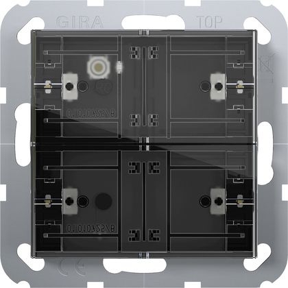 Gira 504600 Tastsensor 4.55 Komfort 2-fach für Gira One und KNX mit Inbetriebnahme-Wippe