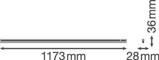 Ledvance Lin. Comp.Switch LED-Lichtleiste 14W, 3000K, mit Schalter, 1200mm