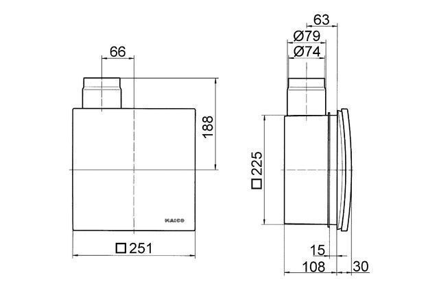 Maico ER 60 F Ventilator Einsatz mit Lichtsteuerung, mit Abdeckung und Filter zum Einbau in Unterputzgehäuse, 62 m³/h