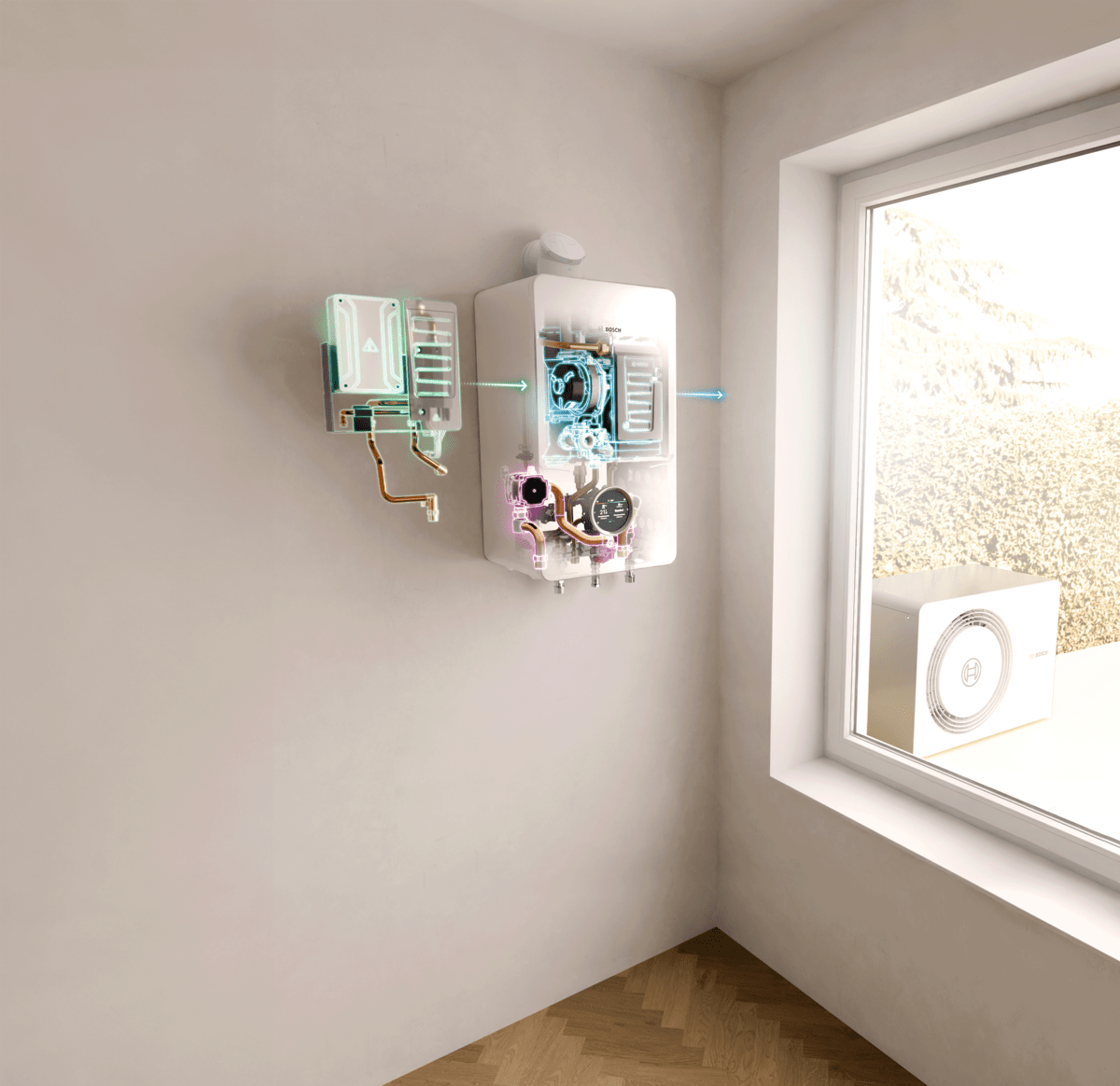 Bosch Thermotechnik CSH5800iG 15 P 23 Hybridheizung, 16,7kW, wandhängend, mit Touch-Bedienfeld