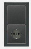 Jung ALD2981AN Rahmen 1-fach, senkrechte und waagerechte Montage, Aluminium lackiert, LS-DESIGN, anthrazit (lackiertes Aluminium)