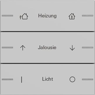 Gira 5763015 Wippenset 3-fach individuell Tastsensor 4.55, Grau matt