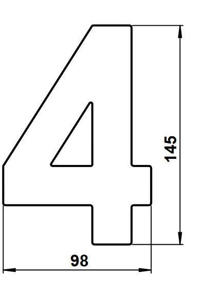 Albert 690924 Edelstahl-Hausnummer "4"