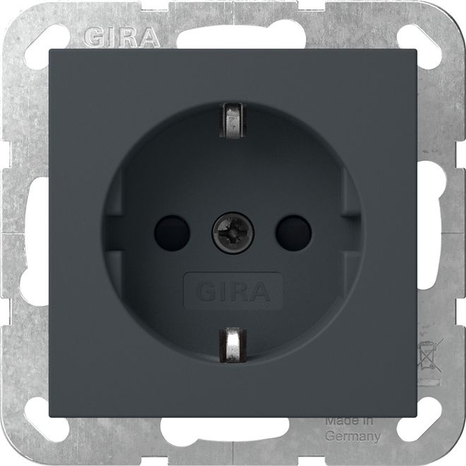 Gira 445328 Schutzkontakt-Steckdose Shutter System 55 Anthrazit