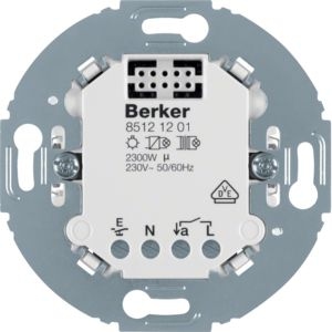 Berker 85121201 Relais-Einsatz für Schalter, Dimmer, Zeitschaltuhr und Bewegungsmelder Tragring rund Serie 1930/Serie Glas/R.classic/R.x