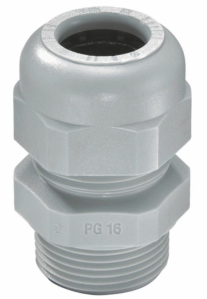WISKA 10066006 Kunststoffkabelverschraubung PG21, IP68, 10 bis 18 mm, silbergrau