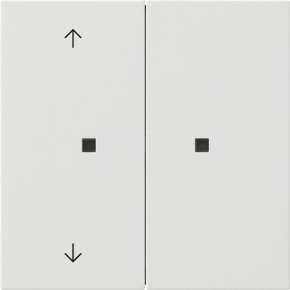 Gira 5108112 RF Bedienaufsatz 2-fach Pfeile KNX, Flächenschalter, reinweiß glänzend
