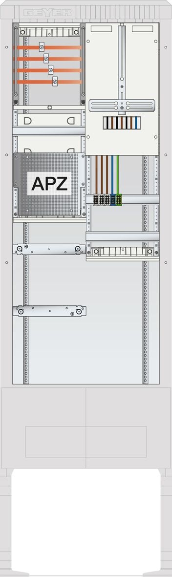 ABN SZ205ZA1400 Zähleranschlusssäule 1 ZP, APZ, 4pol, HLAK, 25 mm², grau