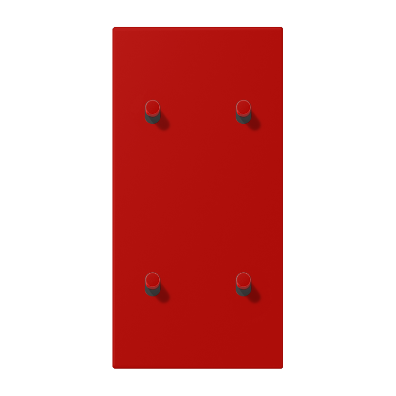 Jung LC12-25R0227 Abdeckung mit Kipphebel "Zylinder", 2 x 2 Kipphebel, senkrecht, rouge vermillon 31
