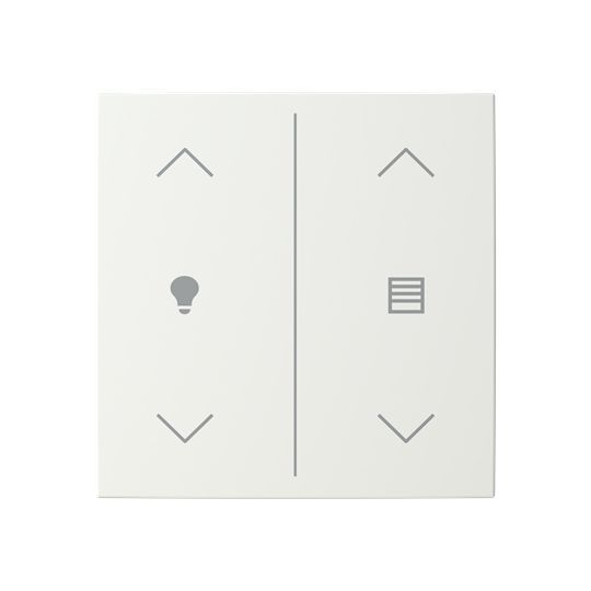 Busch-Jaeger LFDW/A.2.55.11-914 Abdeckung Wippe 2-fach mit Symbol "Dimmer/Jalousie", alpinweiß glänzend, Busch-balance SI, KNX