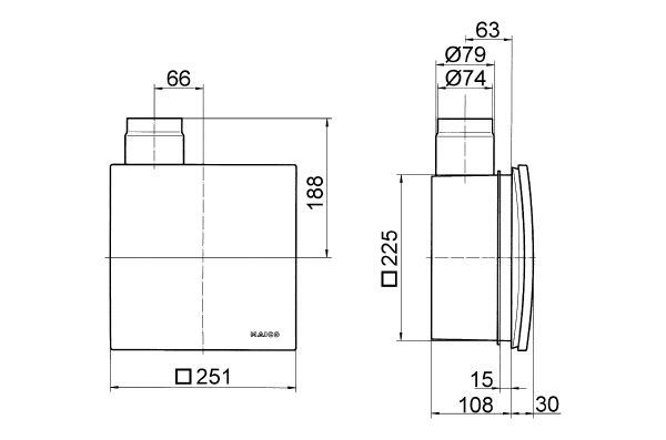 Maico ER 100 VZC-2 Ventilatoreinsatz, 101 m³/h, mit einstellbarem Verzögerungszeitschalter
