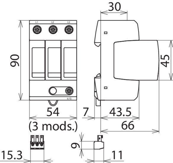 Dehn 908306 Überspannungsableiter Typ 2 DEHNguard M