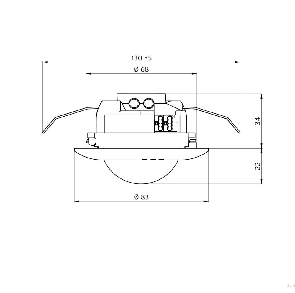 B.E.G. 93510 PD2N-KNXs-ST-DE KNX-Präsenzmelder 360°, Ø 83 x 55 mm, weiß matt