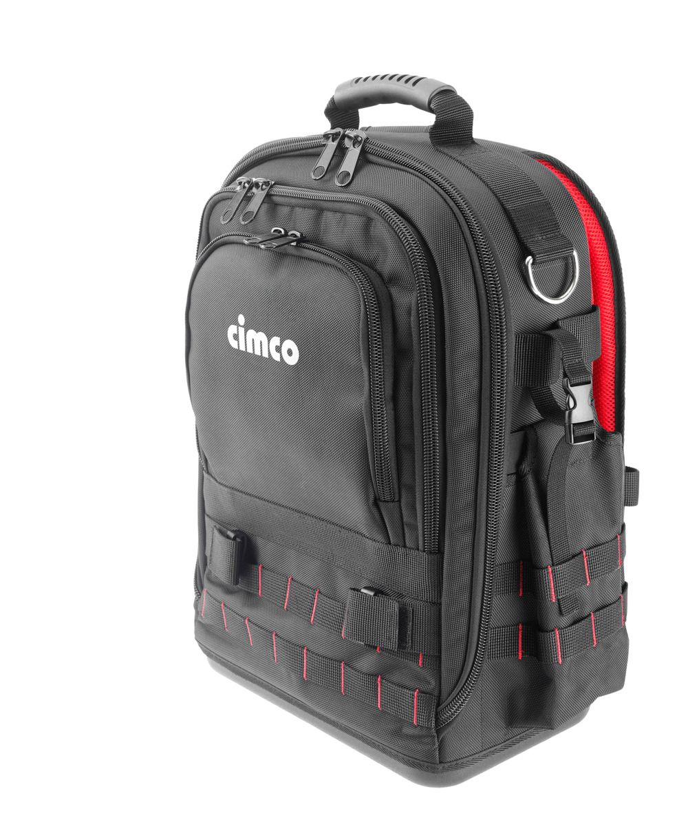 Cimco 17 0426 Werkzeug Rucksack ERGO-XL30 ELECTRIC, 24-teilg / bestückt, 4 geschützte Reißverschlussfächer, ergonomische Rückenpolsterung, mit 90 Möglichkeiten zur Befestigung, Klemmen, Stecken und Verstauen