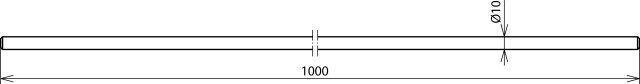 Dehn + Söhne 101 007 Fangstange Angefast 1000mm ⌀10mm