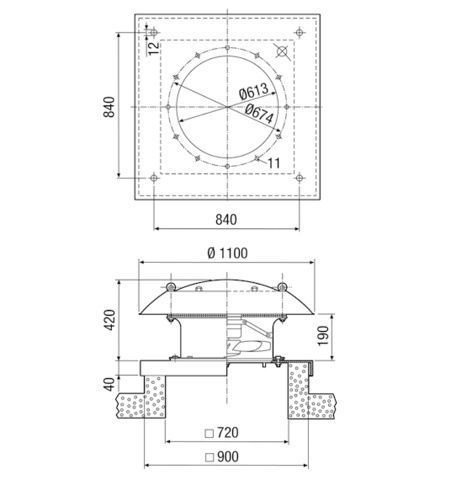 Maico DZD 60/4 B Axialer Dachventilator, 1445W