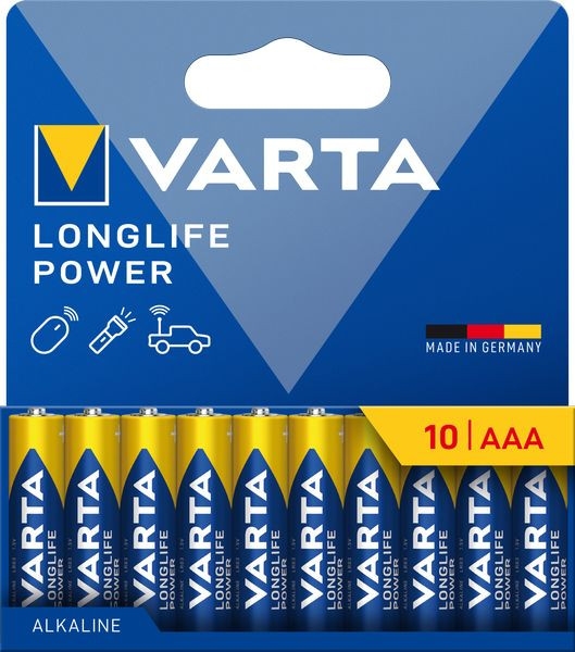 Varta 4903 Longlife Power Batterien AAA/Micro, 1.5V, 1240mAh, 10-Stück