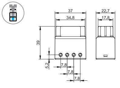Finder 159182300000 Dimmer, elektronisch, kleine Bauart für UP-Dose oder Schalterdose, für dimmbare LED-Lampen bis 50 W