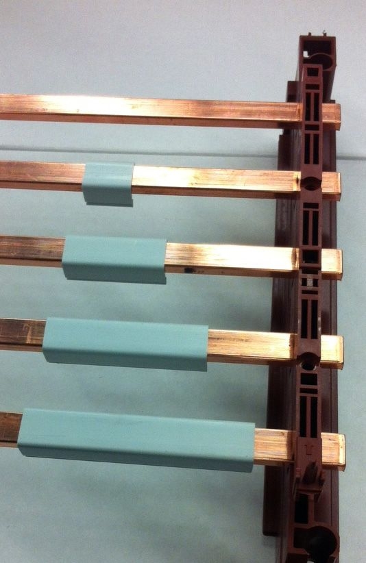 ABN GSBM Berührungsschutz für CU 12x5/10 mm Satz, Isoliercaps 20, 40, 60, 80 mm lang (Satz)
