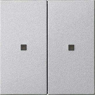 Gira 536926 Wippe 2-fach unbedruckt Kontrollfenster, System 55, Farbe Alu