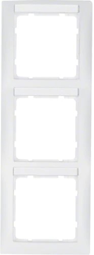 Berker 10139919 Rahmen mit Beschriftungsfeld 3-fach senkrecht, S.1, polarweiß matt