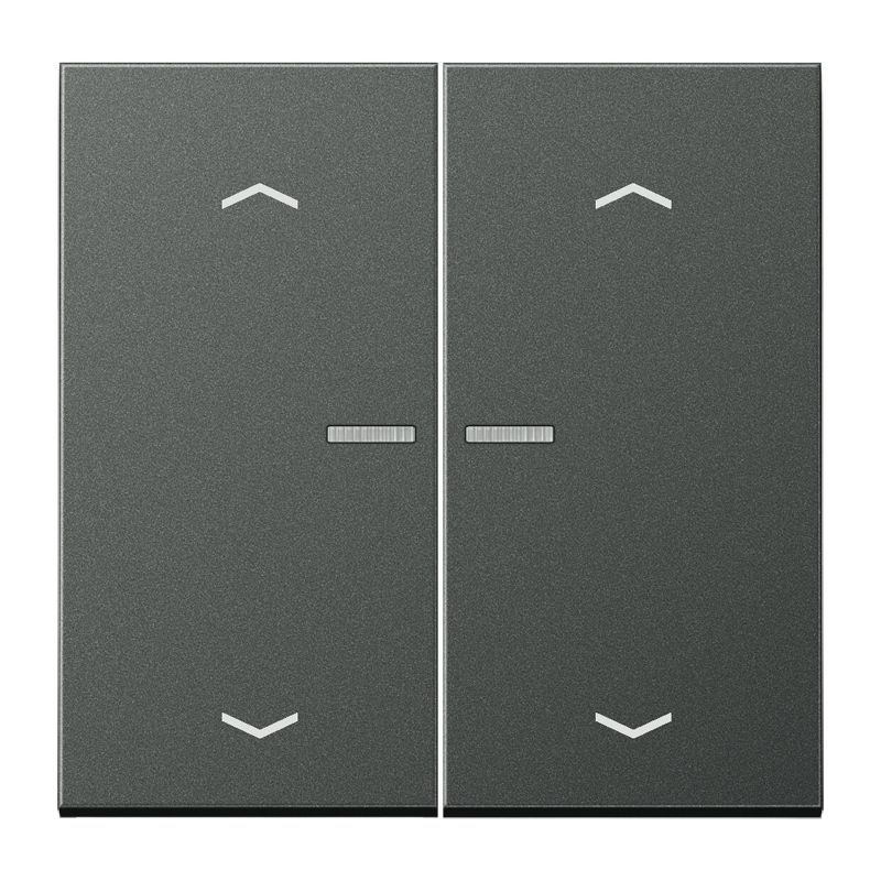 Jung AL102KO5PAN Wippe mit Lichtleiter, mit Pfeilsymbolen für Taster 2-fach, Aluminium lackiert, F10, Serie LS, anthrazit