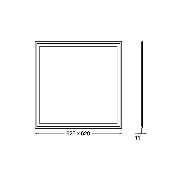 Brumberg 32055074 LED-Panel 620 x 620 mm, 32 W, 4000 K, 4.200 lm, Mikroprismen (UGR