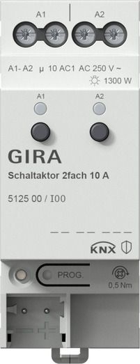 Gira 512500 Schaltaktor 2-fach 10 A für KNX