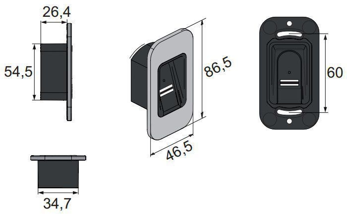 Sommer S11191-00001 Fingerscanner ENTRAsys+ für Haustüren