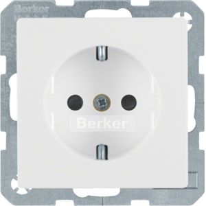 Berker 41236089 Schutzkontakt-Steckdose mit erhöhtem Berührungsschutz und Schraubliftklemmen, Q.x, polarweiß samt