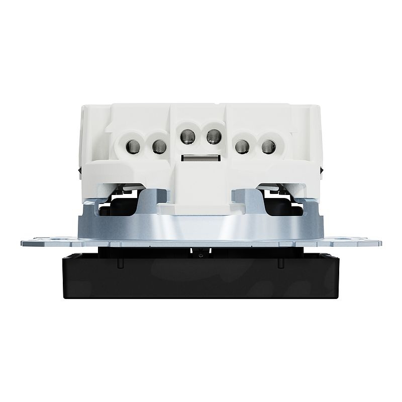Merten MEG2301-0403 Schutzkontakt-Steckdose, Steckklemmen, System M, schwarz matt
