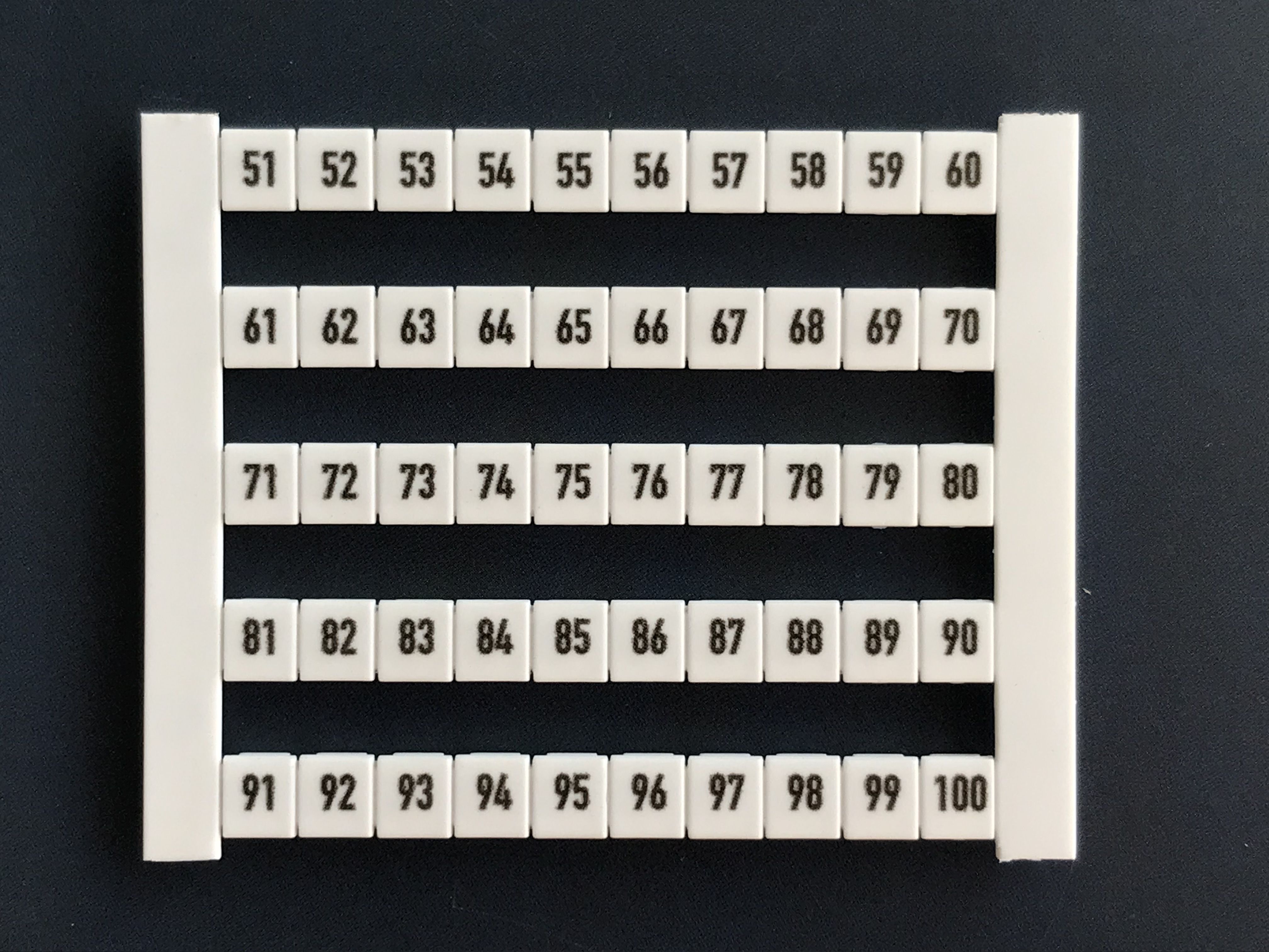 Weidmüller DEK5 FW 51-100 Klemmenmarkierung 5x5mm, Zahlen 51-100