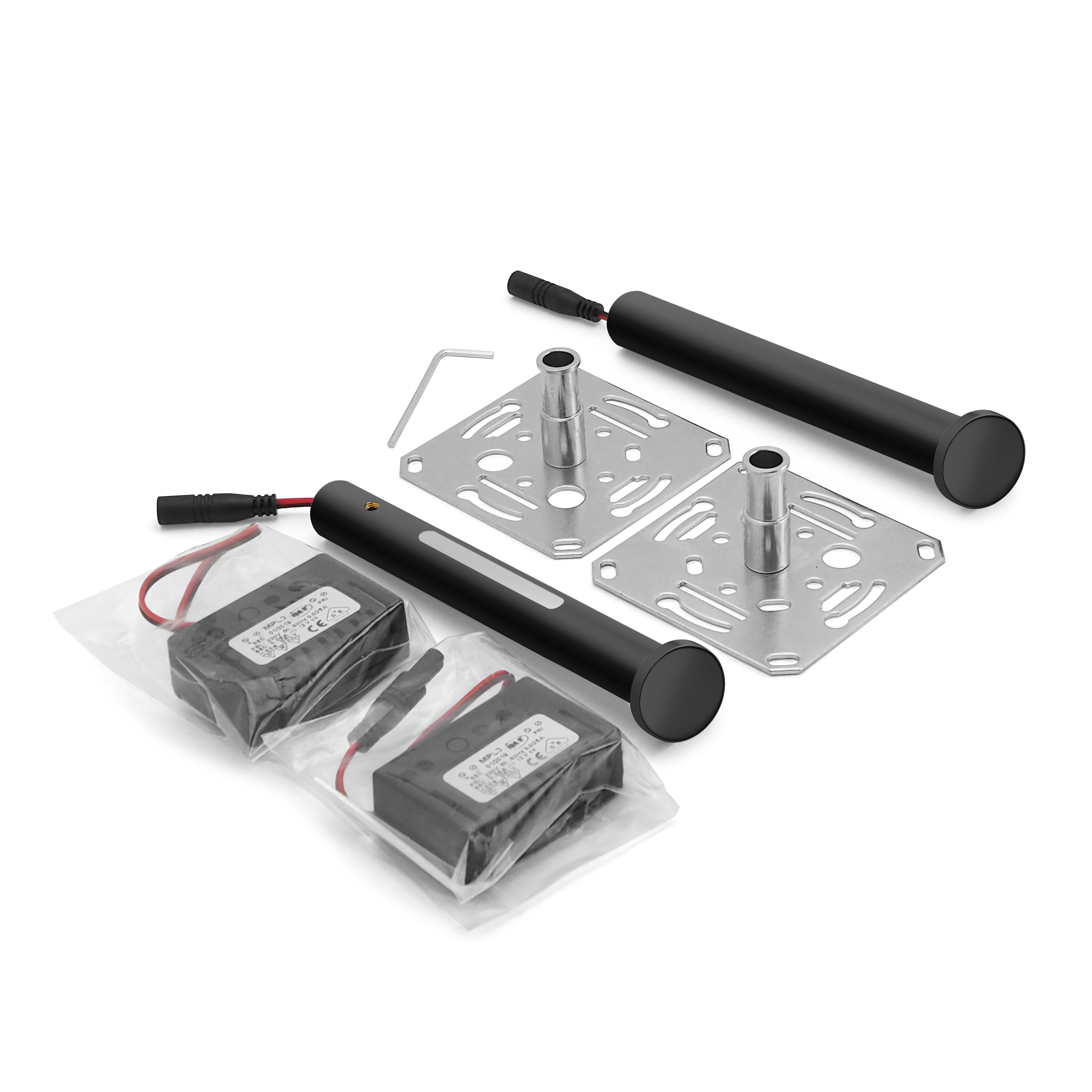 qles RHB0814 Regalhalter 120 mm (2 Stck.), für Merten System-M, beleuchtet/LED/warmweiß (3000k), Anthrazit, edelmatt, IP44