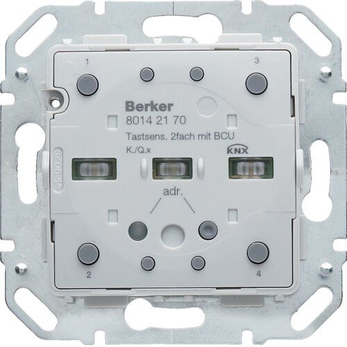Berker 80142170 KNX Tastsensor-Modul 2-fach mit RGB LED, internem Temperaturfühler und integriertem Busankoppler, Q.x/K.x