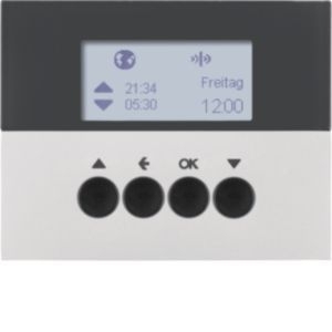 Berker 85745177 KNX-Funk Jalousie-Schaltuhr, quicklink, mit Display, K.5, aluminium matt