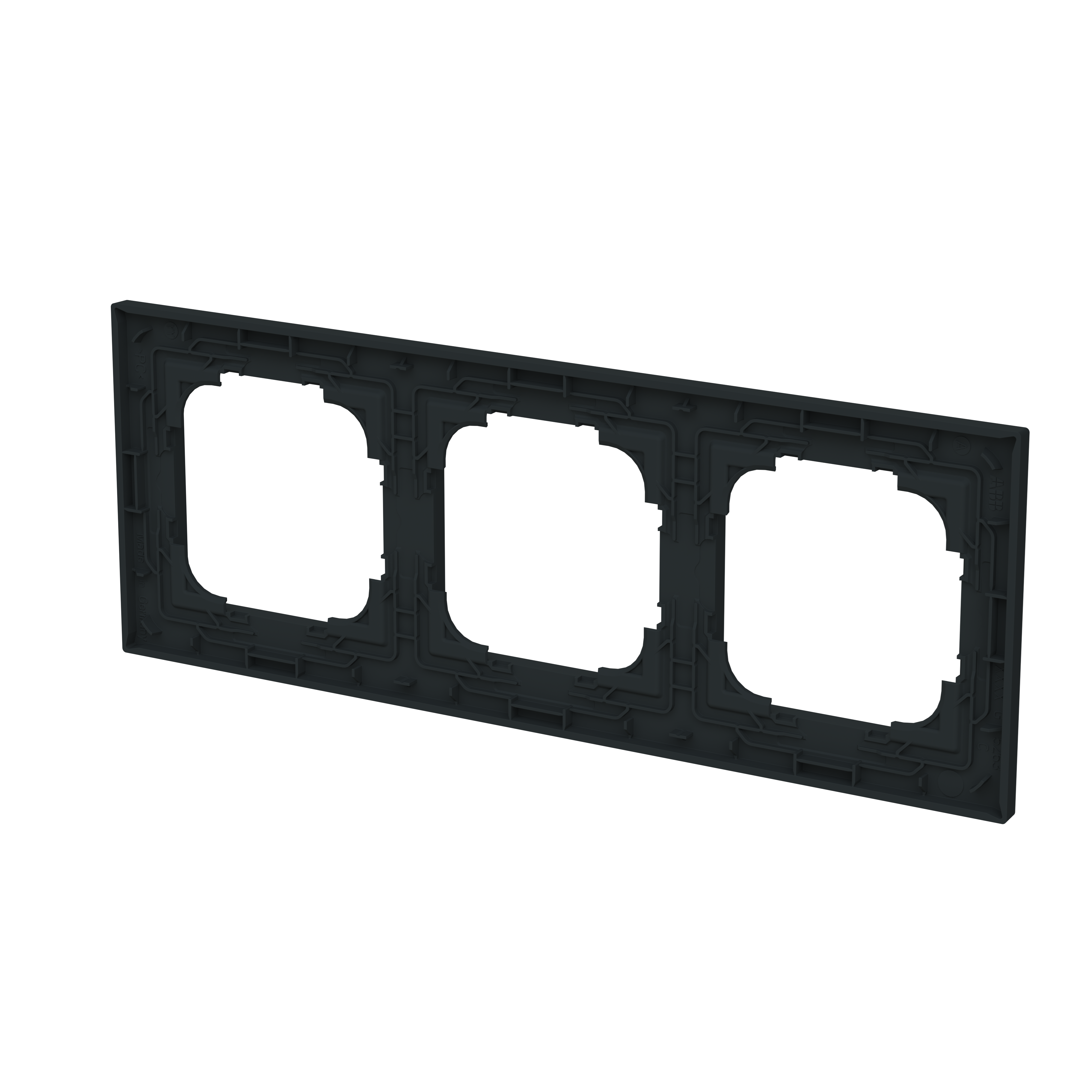 Busch-Jaeger 1723-45M Abdeckrahmen 3-fach, Busch-art linear, schwarz matt
