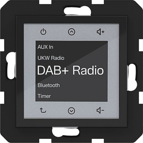 Hager WAN6111BG Radio Touch Unterputz DAB+, Bluetooth, A.x/C.x, nachtschwarz glänzend
