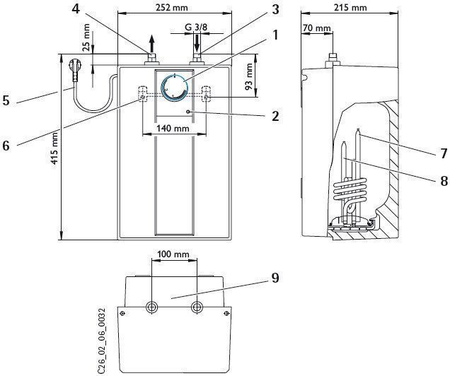 AEG 222162 Huz 5 Basis offener Kleinspeicher 5l