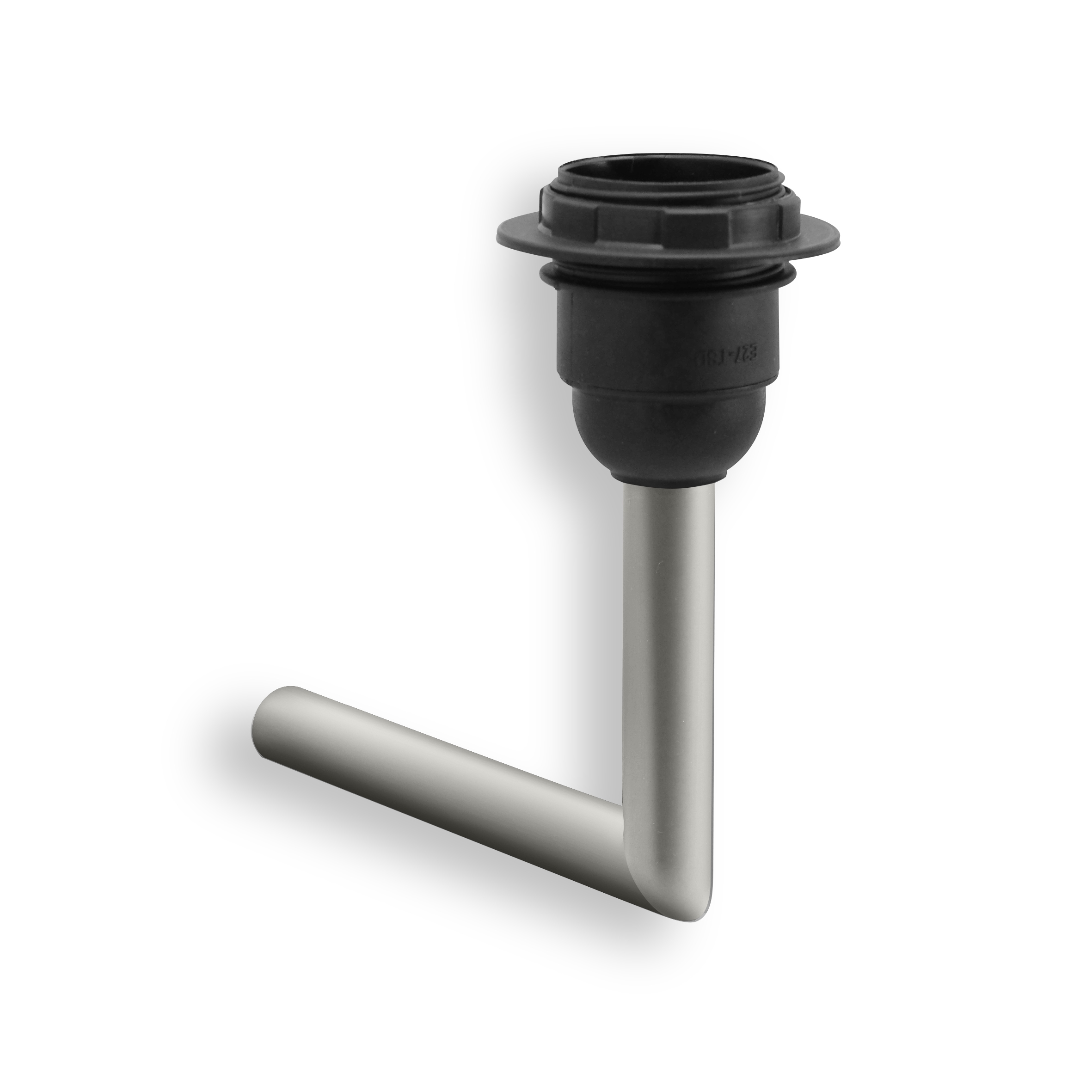 qles SLA6036 Schirmlampe 80x120mm - ohne Lampenschirm, für Merten D-Life, E27/230V, Edelstahl, lackiert