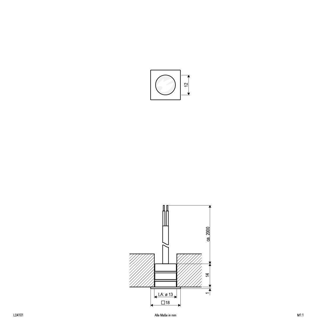 EVN LD4-102 LED-Einbaulichtpunkt 0,2W Edelstahl, IP68