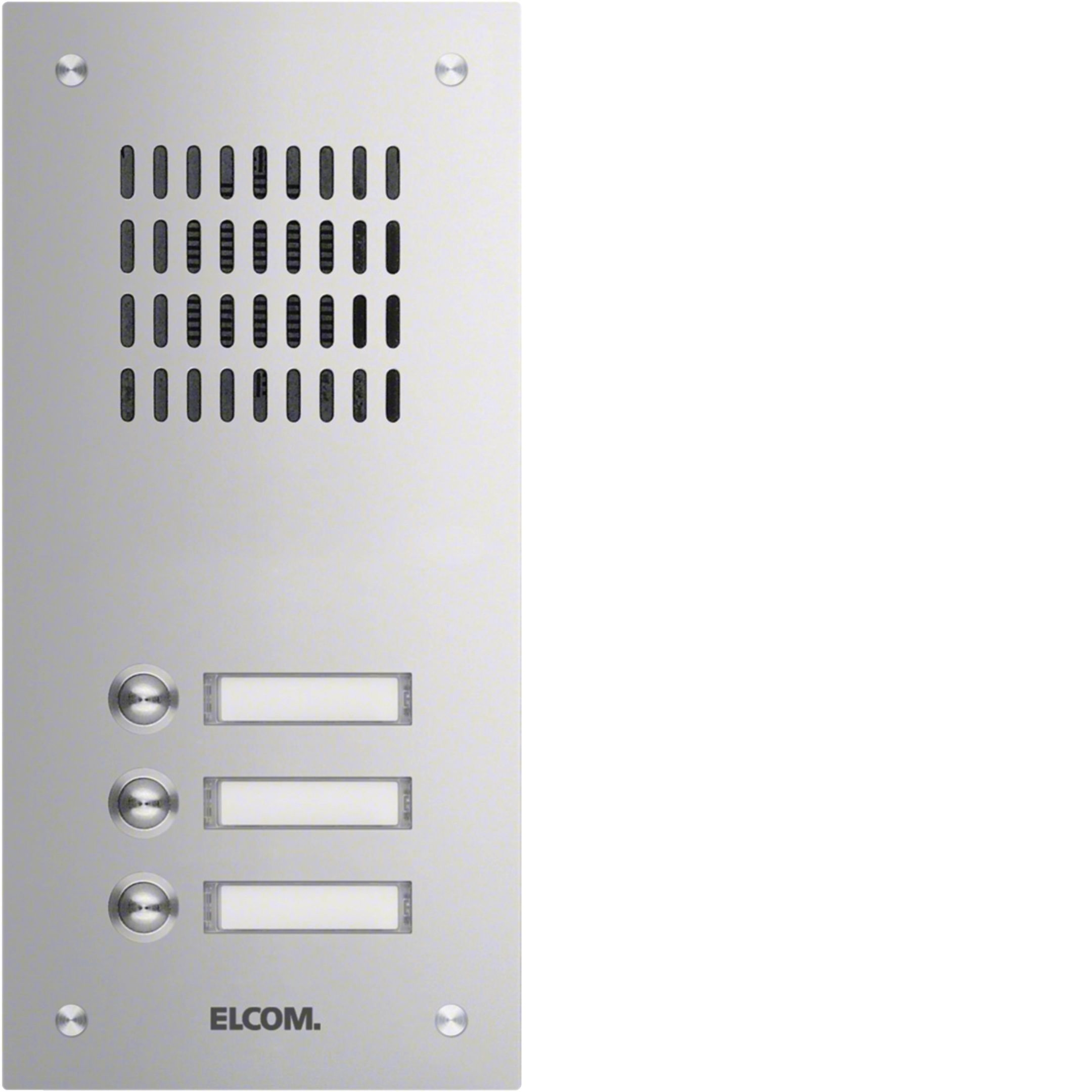 Elcom 1103180 Aussenstation für Türlautsprecher 3/1, Rund-Taster, Unterputz, Edelstahl, ESTA
