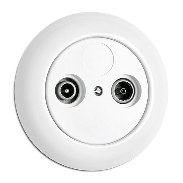 THPG 150121 Antennensteckdose Kabel Porzellan, weiß