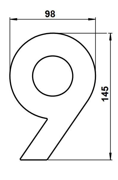 Albert 690929 Edelstahl-Hausnummer "9"